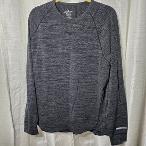 American Eagle Men's Gray Long-sleeved Tee Shirt Top Size Large